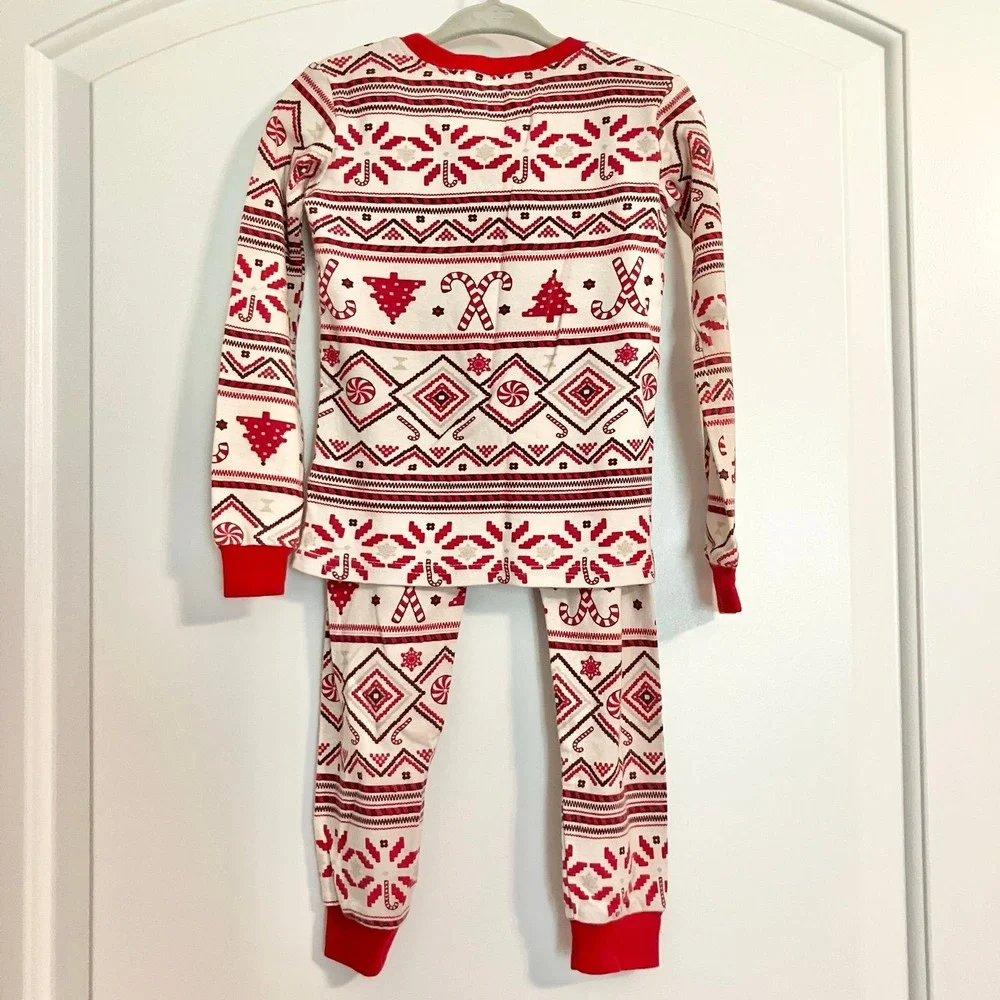 Children's Place Winter Christmas Holiday Pajama Set Red/White Fair Isle‎ Sz 3T